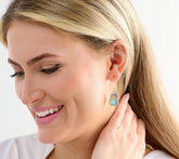 Artisan Crafted Sterling Silver & 18K Blue Chalcedony Drop Earrings